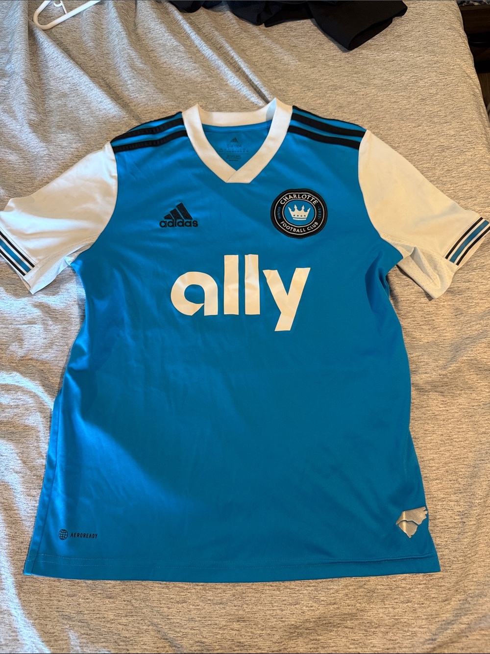 adidas Youth Cyan and White Charlotte FC Jersey